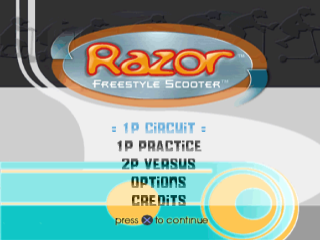 Razor Freestyle Scooter title screen for Playstation